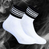 SneakFreaxx Chaussettes basses WHITE BLACK SHORT Blanc-Noir